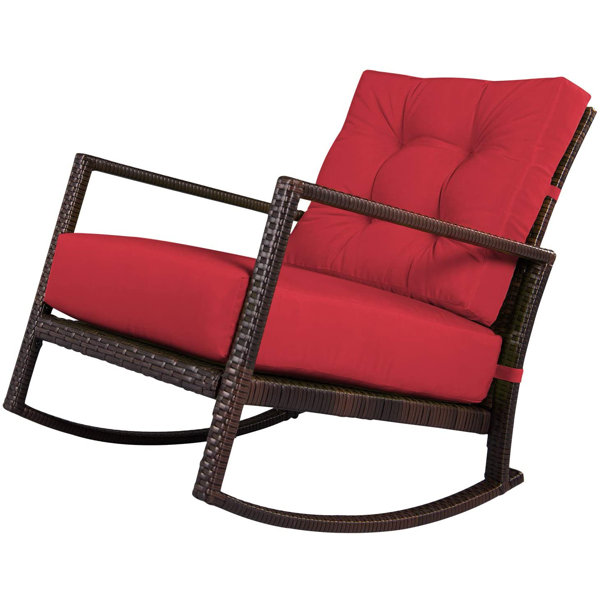 Ebern Designs Albrechtice Outdoor Rocking Chair with Cushions & Reviews